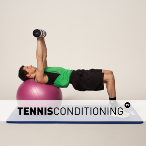 Physio Ball Supine Dumbbell Press